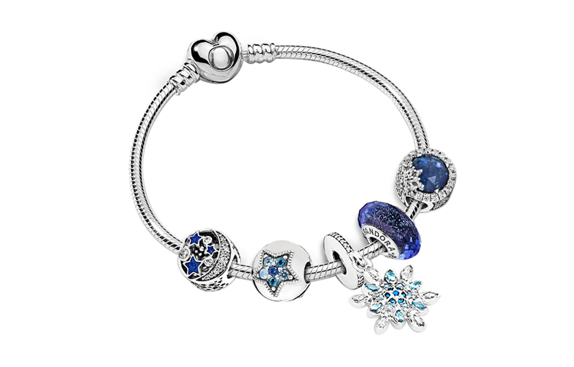 (Women) Pandora 925 Silver Shining Star Bracelet Set for Women - Multicolor. ZT1100