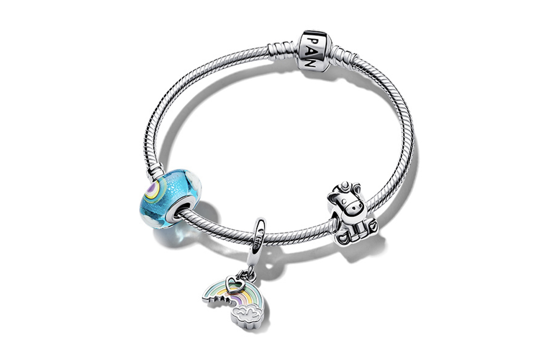 (Women) Pandora 925 Sterling Silver Rainbow Journey Bracelet Set for Women. ZT2121