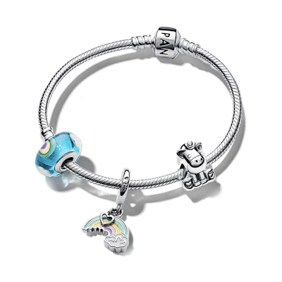 (Women) Pandora 925 Sterling Silver Rainbow Journey Bracelet Set for Women. ZT2121