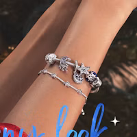 Lookbook (W) Pandora Set Gelang Charm Perjalanan Bertabur Bintang ZT2097