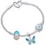 Buy (W) 판도라 나비 디자인 블루 팔찌. ZT2959