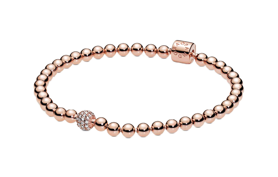 (Women) Pandora Charm Bracelet 14k Rose Gold for Women. 588342CZ