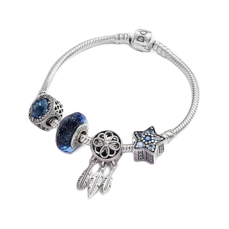 (Women) Pandora Dreamy Galaxy Set 925 Silver Bracelet for Women. ZT0141