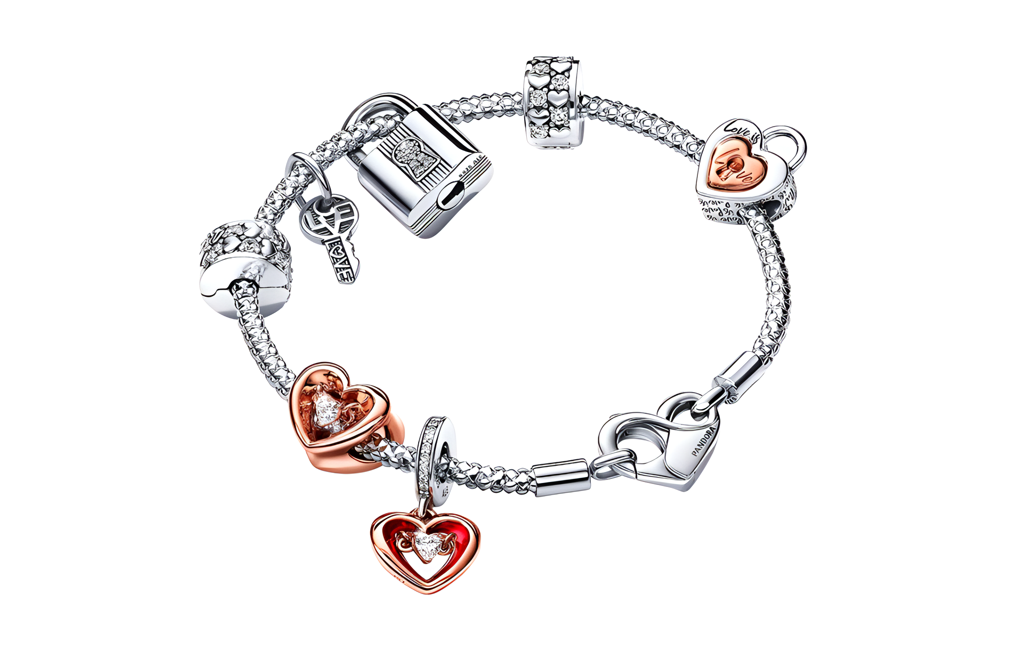 (Women) Pandora Eternal Love Bracelet Set Silver for Women. ZT2608