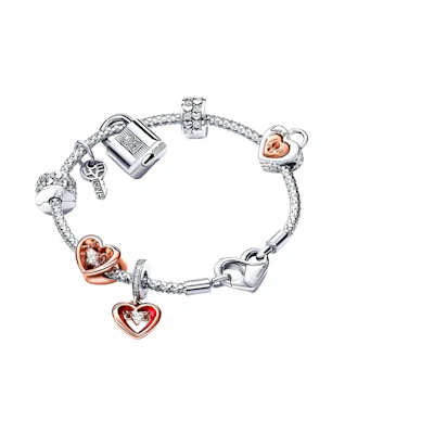 (Women) Pandora Eternal Love Bracelet Set Silver for Women. ZT2608