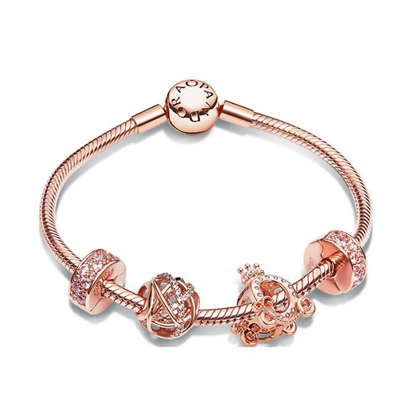 (Women) Pandora Galaxy Love Bracelet Set Rose Gold Alloy  Bracelet. ZT0409