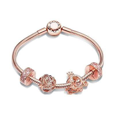 (Women) Pandora Galaxy Love Bracelet Set Rose Gold Alloy Bracelet. ZT0409