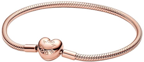 (Women) Pandora Gold Heart Clasp Snake Chain Bracelet for Women Alloy Gold. 583050C00 (Women) Pandora Gold Heart Clasp Snake Chain Bracelet for Women Alloy Gold. 583050C00