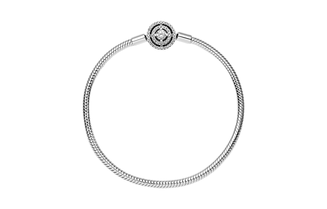 Shop (W) Gelang Rantaian Ular Pandora Halo 925 Perak Wanita - Perak. 590038C01