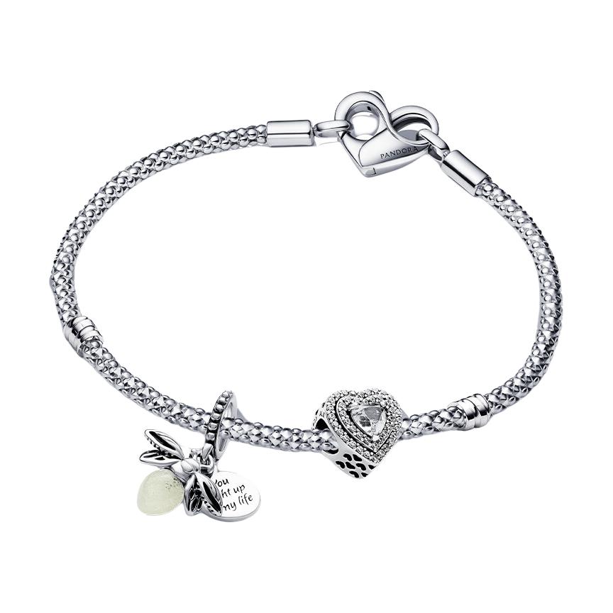 (Women) Pandora Heart Design Bracelet with Cubic Zirconia 925 Silver for Women - Silver. ZT2861