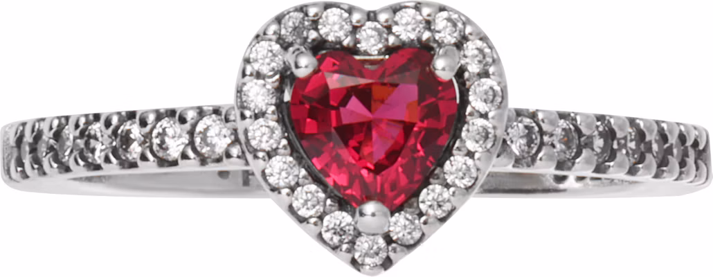 (W) Cincin Pandora Hati dengan Ukiran Logo Perak 925 untuk Wanita - Merah. 198421C02 Buy (W) Cincin Pandora Hati dengan Ukiran Logo Perak 925 untuk Wanita - Merah. 198421C02