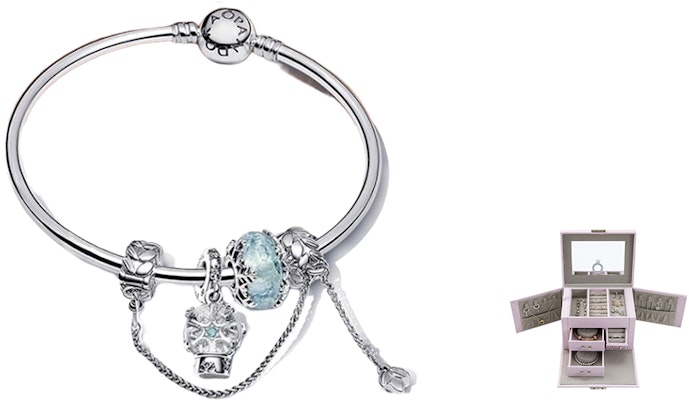 (W) パンドラ アイスブルー 925 シルバー ブレスレットセット 女性用 - エレガント&レトロ。 ZT2571 1