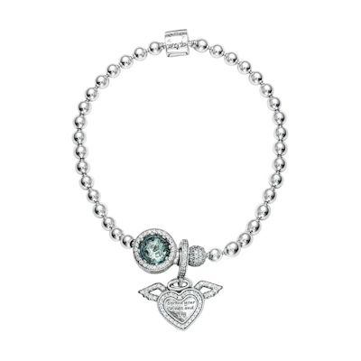 (Women) Pandora Ice Blue Wing Set 925 Silver Bracelet for Women. ZT2352