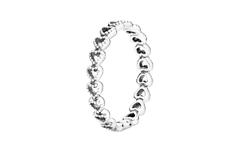 (Women) Pandora Interlocking Hearts 925 Silver Ring for Women - Silver 190980