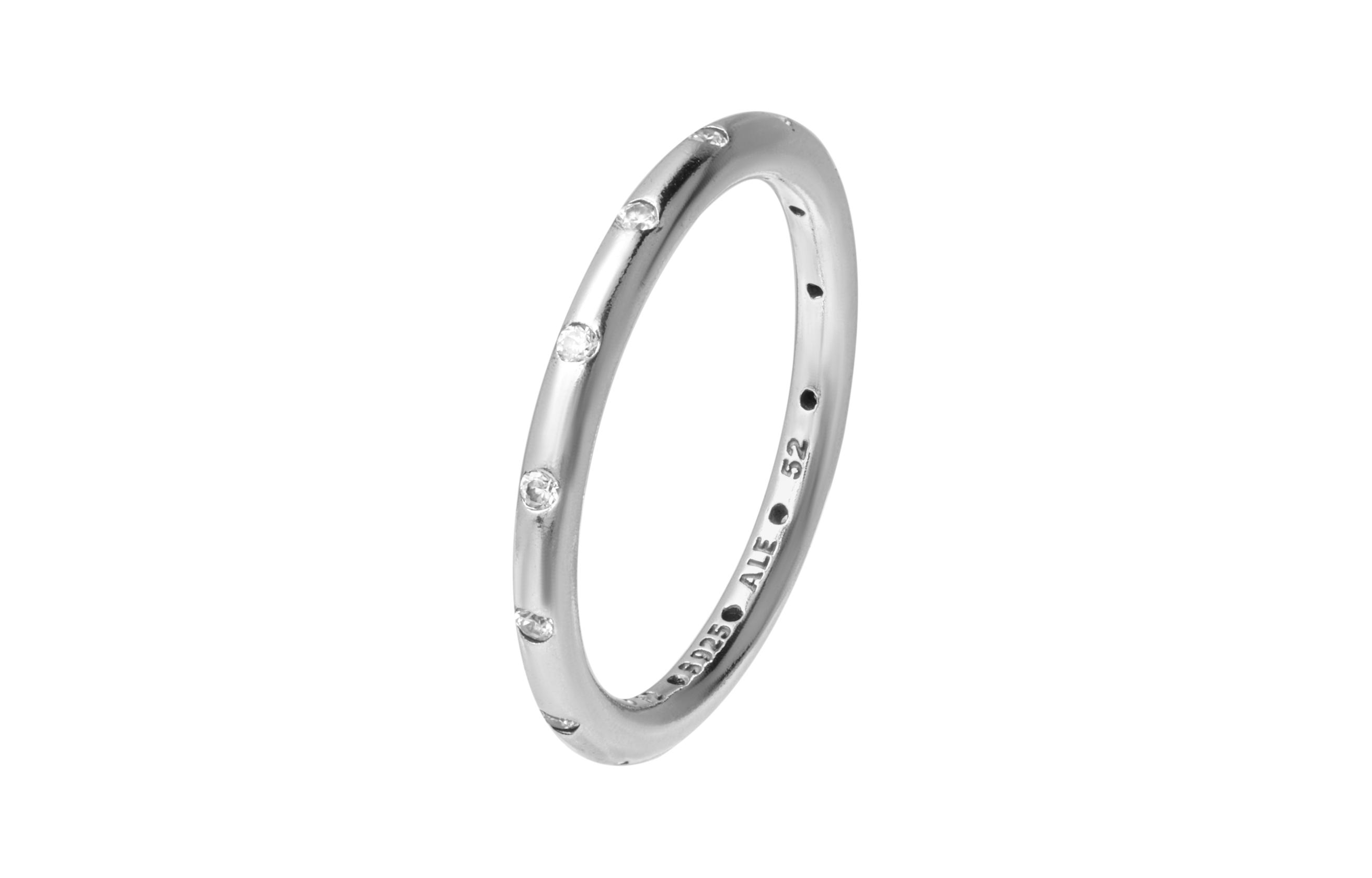 (Women) Pandora Letter Engraved Teardrop 925 Silver Ring for Women. 190945CZ