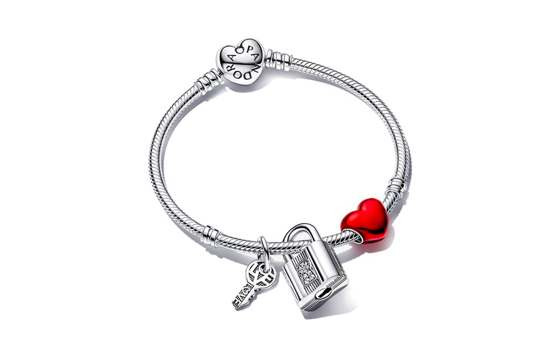 Order (Women) Pandora Love Lock Bracelet Set 925 Silver for Women. ZT2613