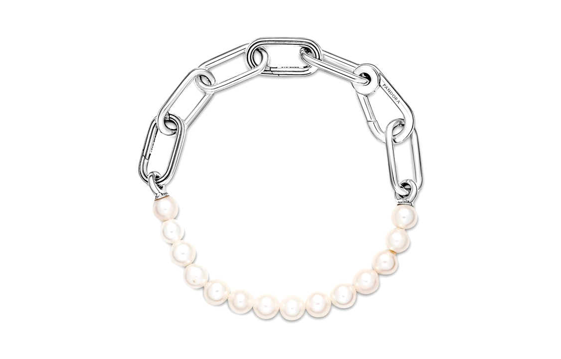 Lookbook (W) Gelang Pandora ME Gaya Campur Perak/Putih dengan Mutiara Air Tawar. 599694C01