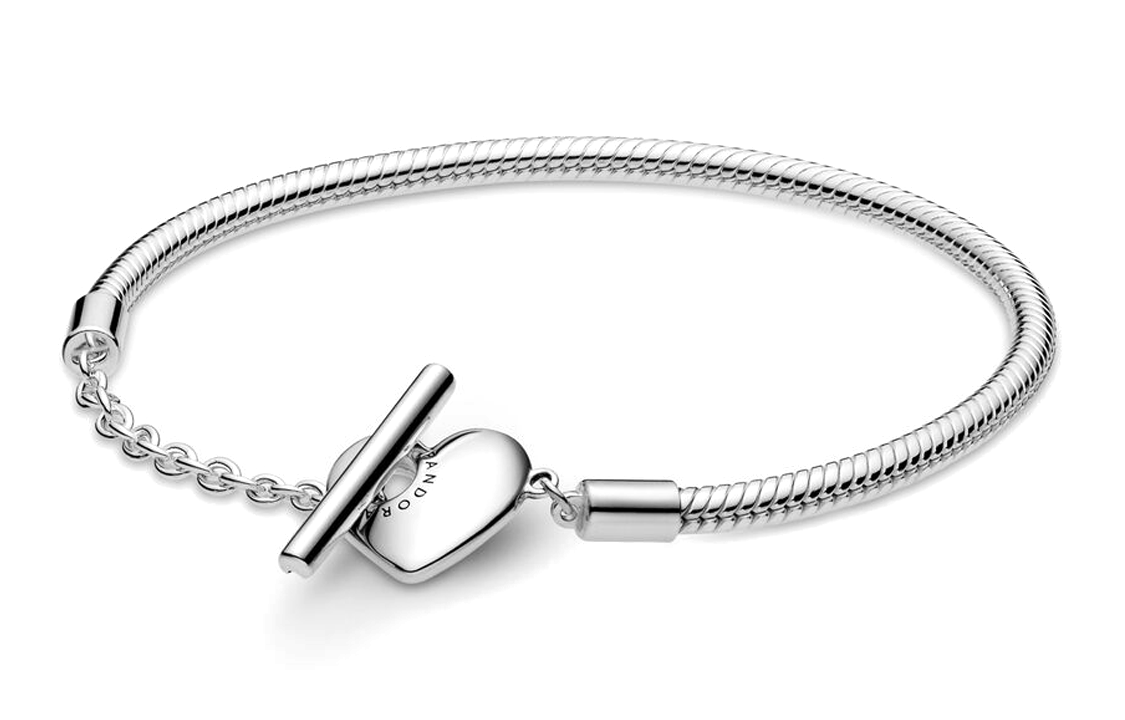 Order (W) Gelang Perak Pandora Moments Rantai Ular Loket Hati 925 untuk Wanita - Perak. 599285C00