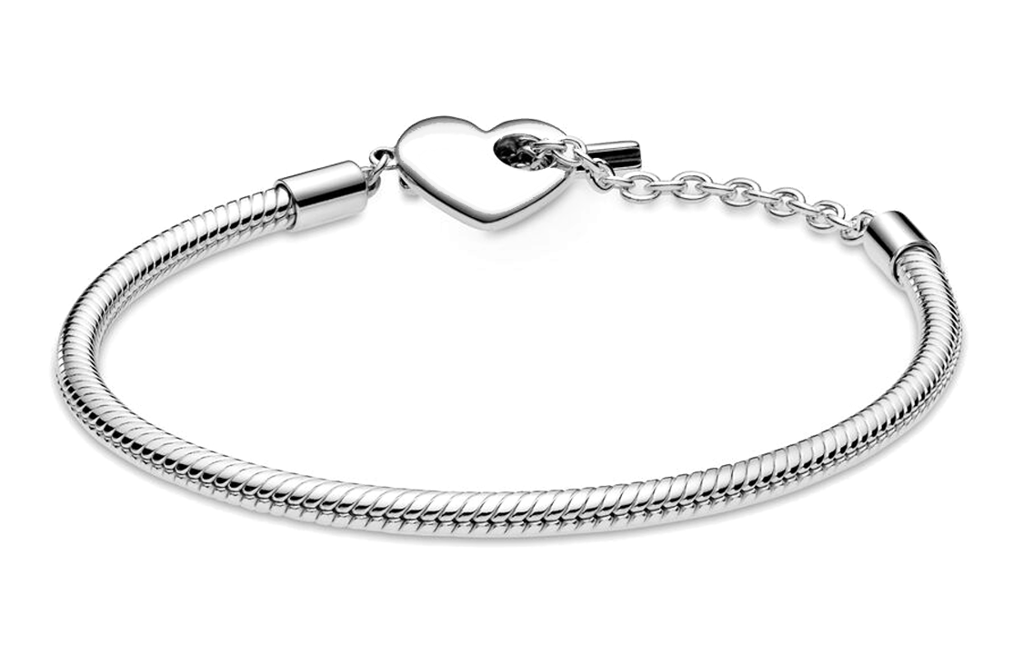 Lookbook (W) Gelang Perak Pandora Moments Rantai Ular Loket Hati 925 untuk Wanita - Perak. 599285C00