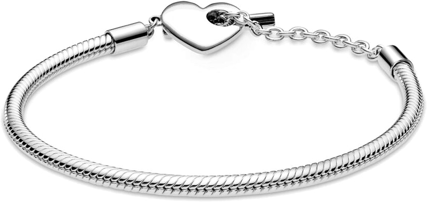 (W) Gelang Perak Pandora Moments Rantai Ular Loket Hati 925 untuk Wanita - Perak. 599285C00 Lookbook (W) Gelang Perak Pandora Moments Rantai Ular Loket Hati 925 untuk Wanita - Perak. 599285C00