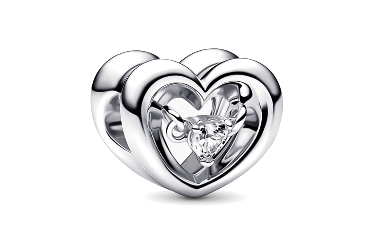 Lookbook (W) Set Gelang Pandora Moments Perak dengan Pesona Kunci Hati untuk Wanita. ZT2614