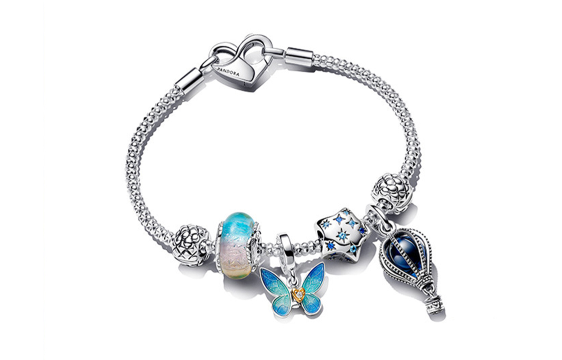 (Women) Pandora My Dream Story Spring Butterfly Bracelet Silver 925 Enamel Gold-plated. ZT2874