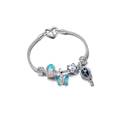 (Women) Pandora My Dream Story Spring Butterfly Bracelet Silver 925 Enamel Gold-plated. ZT2874