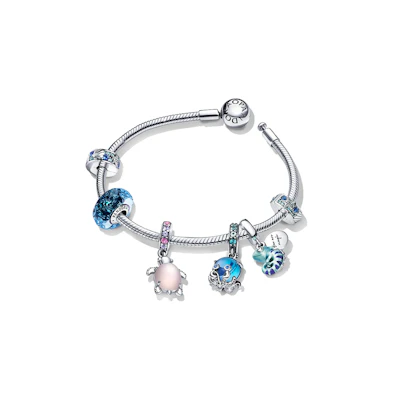 (Women) Pandora Ocean Series Celebration 925 Silver Bracelet for Women - Silver. ZT2380-1