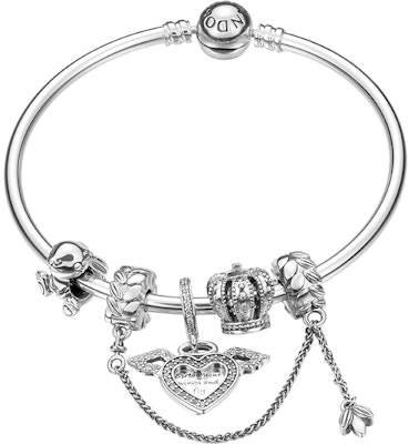 (W) 판도라 펫 앤젤 여성 925 스털링 실버 팔찌 - 실버. ZT-0002 Lookbook (W) 판도라 펫 앤젤 여성 925 스털링 실버 팔찌 - 실버. ZT-0002