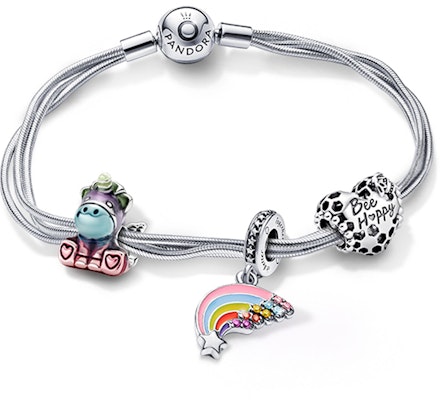 (W) Gelang Perak 925 Pandora Rainbow Biru untuk Wanita. ZT1246 Order (W) Gelang Perak 925 Pandora Rainbow Biru untuk Wanita. ZT1246