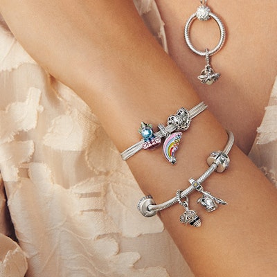 (W) Gelang Perak 925 Pandora Rainbow Biru untuk Wanita. ZT1246 Lookbook (W) Gelang Perak 925 Pandora Rainbow Biru untuk Wanita. ZT1246