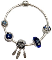 (Women) Pandora Retro Night Sky Sparkling Stars 925 Silver Charm Bracelet for Women SL-7 (Women) Pandora Retro Night Sky Sparkling Stars 925 Silver Charm Bracelet for Women SL-7