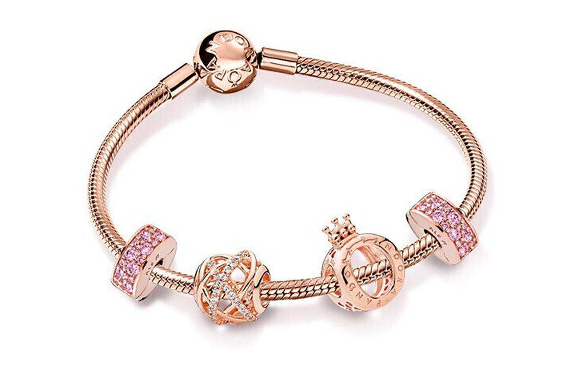 (Women) Pandora Rose Gold Galaxy Charm Bracelet for Women B801490