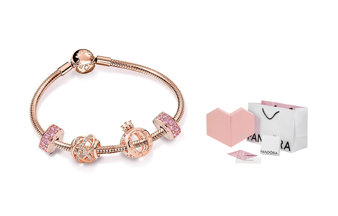Lookbook (W) パンドラ ローズゴールド ギャラクシー チャーム ブレスレット レディース用 B801490