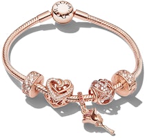 (Women) Pandora Rose Gold Intertwined Sparkling Bracelet Set for Women. ZT1069 (Women) Pandora Rose Gold Intertwined Sparkling Bracelet Set for Women. ZT1069