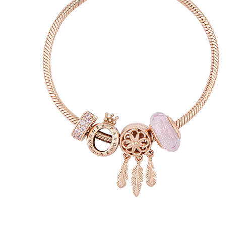 Shop (W) パンドラ ローズ ピンク アロイ ドリーム ブレスレット ZT0703