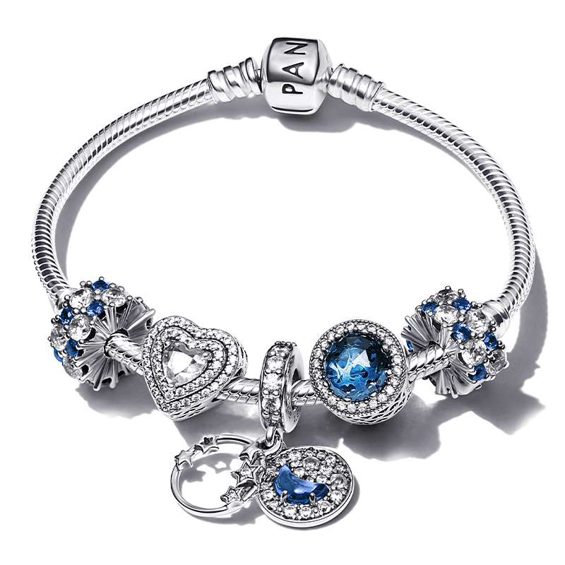 Sizing (W) パンドラ シャイニングギャラクシー 925シルバー ビーズネックレス レディース - シルバー ZT1005