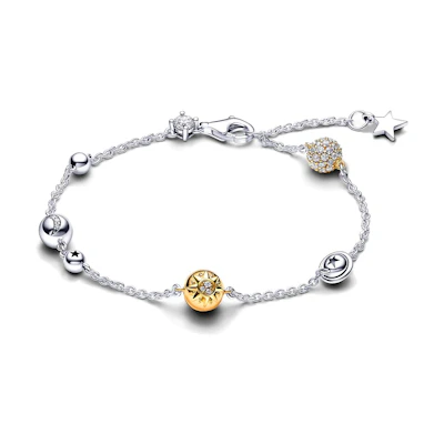 (Women) Pandora Shining Solar System Star Charm Bracelet Silver Jewelry. 562838C01