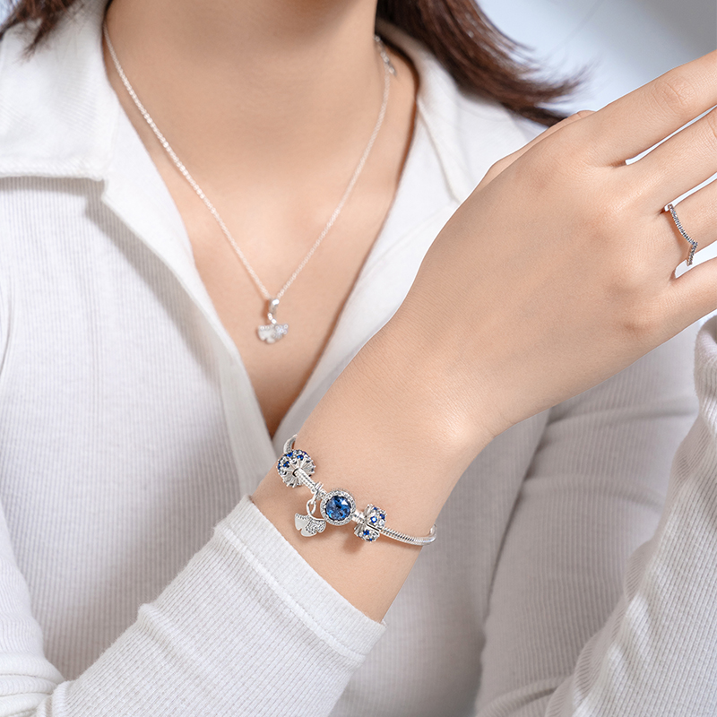 Lookbook (W) パンドラ 銀杏リーフブレスレットセット 925スターリングシルバー レディース用 ZT2487