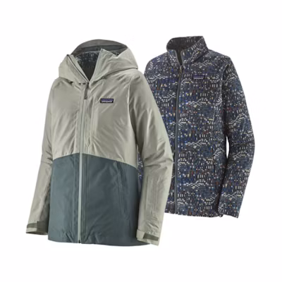 (Women) Patagonia 3-in-1 Powder Town Jacket Colorblock Insulated Hooded Coat. 31700