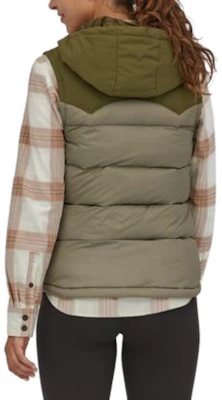 (Women) Patagonia Bivy Hooded Down Vest Solid Color Sleeveless 27747 Purchase (Women) Patagonia Bivy Hooded Down Vest Solid Color Sleeveless 27747
