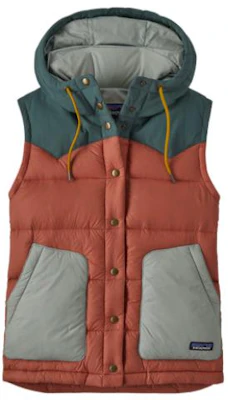 (Women) Patagonia Bivy Hooded Down Vest Solid Color Sleeveless 27747 2