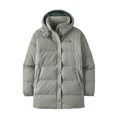 (Women) Patagonia Cotton Down Parka Logo Print Long Sleeve Hooded Jacket. 26850