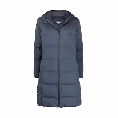 (Women) Patagonia Jackson Glacier Hooded Quilted Jacket Coat - Gray. 27915