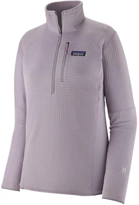 (Women) Patagonia R1 Logo Half-Zip Fleece Pullover - Stretch, Breathable, Blue 40119 10