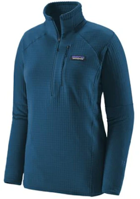 (Women) Patagonia R1 Logo Half-Zip Fleece Pullover - Stretch, Breathable, Blue 40119 Shop (Women) Patagonia R1 Logo Half-Zip Fleece Pullover - Stretch, Breathable, Blue 40119