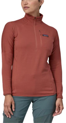 (Women) Patagonia R1 Logo Half-Zip Fleece Pullover - Stretch, Breathable, Blue 40119 1