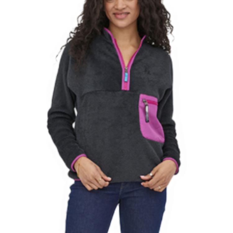 Shop (Women) Patagonia Re-Tool 1/2 Zip Pullover Fleece Sweatshirt Black 25340