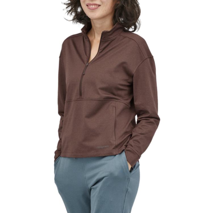 Cheap (Women) Patagonia Solid Color Half-Zip Pullover Sweatshirt Long Sleeve 26235