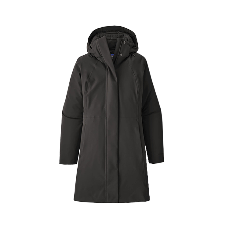 (Women) Patagonia Tres  Long Parka Coat with Removable Hood Solid Color. 28409